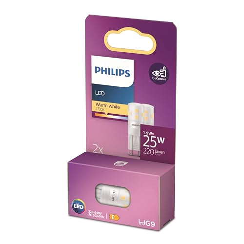 🔥 STARKER PREIS (-36%) Philips LED Standard Brenner, Ersatz für 25W Halogen, G9 Sockel, warmweißes Licht 2700K, 2er Pack, neue Generation