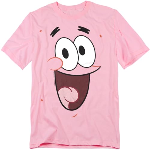 Spongebob Squarepants Patrick Smile Unisex Adult T Shirt, Pink, Medium