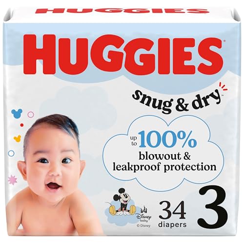 Huggies Size 3 Diapers, Snug & Dry Baby Diapers, Size 3 (16-28 lbs)