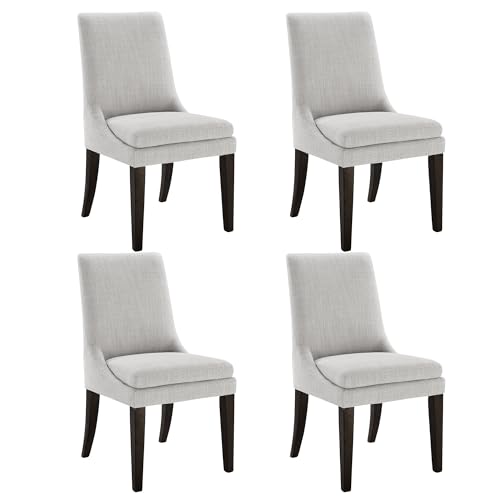 KISLOT Upholstered Dining Chairs Modern Sidechair Performance Fabric High Back Armlesschair for Diningroom Kitchen,Linen,Set of 4(2 Box)