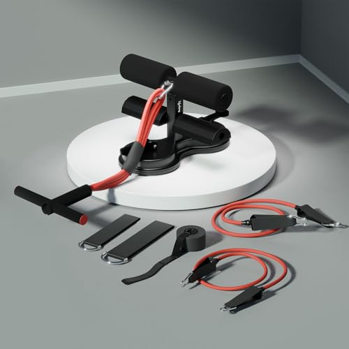 Lifelong Sit Up Bar with Double Suction Cup & Safety Lock For Stability | Tummy Trimmer Gym Equipment For Home Workout & Fat Burners | Comes with 2 Re