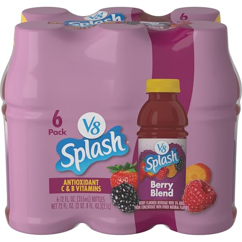 V8 Splash Berry Blend Flavored Juice Beverage, 12 fl oz Bottle (6 Pack)
