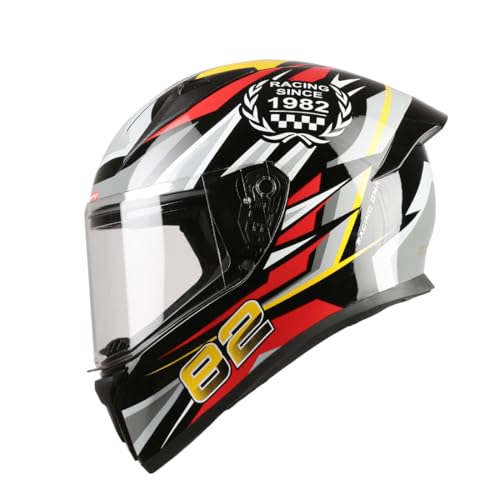 TVS Racing Titan Series Full Face Helmet for Men | Premium Bike Helmets with ABS Shell, UV Paint | Quick Release System | Aerodynamic Design | DOT & I