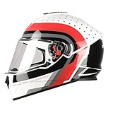 TVS Racing Phantom Series Full Face Dual Visor Helmet for Men Premium Bike Helmets with ABS Shell UV Paint Quick Release System Aerodynamic Design DOT ISI Certified