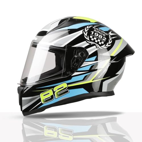 TVS Racing Titan Series Full Face Helmet for Men | Premium Bike Helmets with ABS Shell, UV Paint | Quick Release System | Aerodynamic Design | DOT & I
