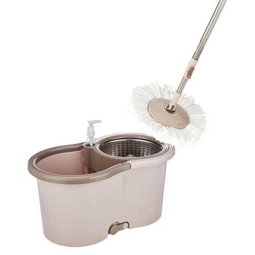 Presto! Spin Mop, Oval Bucket with Steel Basket, Chestnut, 2 Refills