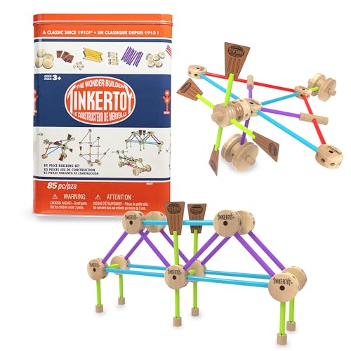 TINKERTOY - Retro Building Set Tin - 85 Pieces