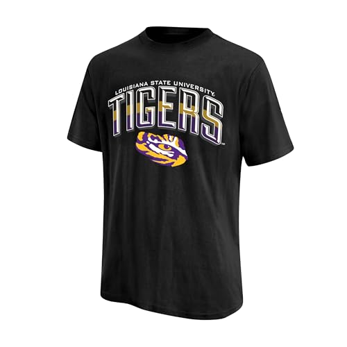 Ultra Game NCAA Official Men’s Super Soft Supreme T-Shirt - Unisex, Louisiana State University, Black, Medium