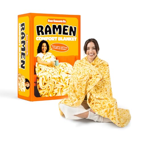Cozy Concepts Co. Ramen Comfort Blanket by Relatable, Super Soft Plush Throw for Teens and Kids, A Cozy Fall Nights & Dorm Room Essential