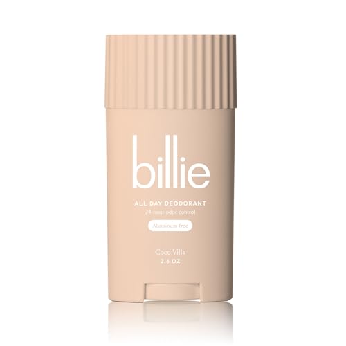 Billie All Day Deodorant, 24-hour Odor Protection, Aluminum-Free, Coco Villa, 2.6oz