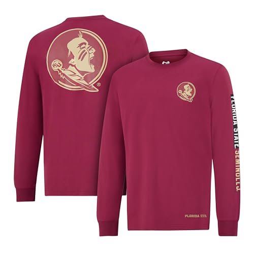 Ultra Game NCAA Official Adults Super Soft Supreme Long Sleeve T-Shirt - Unisex, Florida State University, Team Color, Large