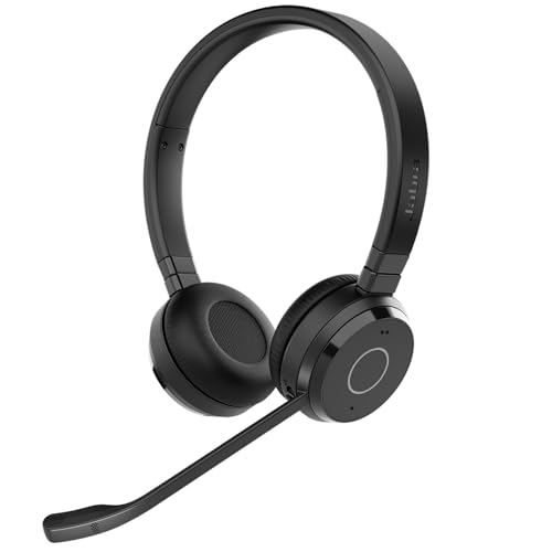 Jabra Evolve 65 TE (Third Edition) Wireless Dual-Ear Headphones - Noise-Canceling Mic, 16 hrs Battery Life, Dual Connectivity, Works with All UC Platforms Like Zoom & Google Meet, Black