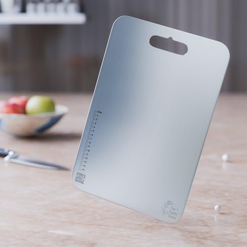 The Earth Store Stainless Steel 35 X 25 CM Chopping Board | Multipurpose Cutting Board for Kitchen | Heavy Duty Vegetable Chopper Board | Fruits, Meat