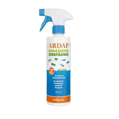 (-27%) ARDAP Repell Ungeziefer Zerstäuber 500ml - Anti Insektenspray - Ungezieferspray & Fliegenspray bei Ungezieferbefall - Insekten Spray - Schädlingsfrei - Pumpspray - Wirkt schnell & effektiv (PT19)