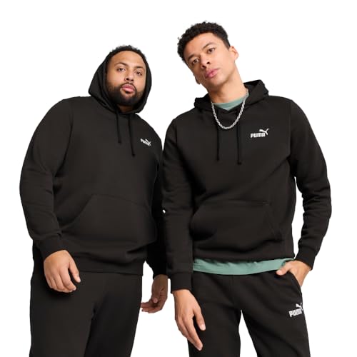 PUMA Men's Essentials Small Logo Fleece Hoodie, Puma BlackSS25, Large
