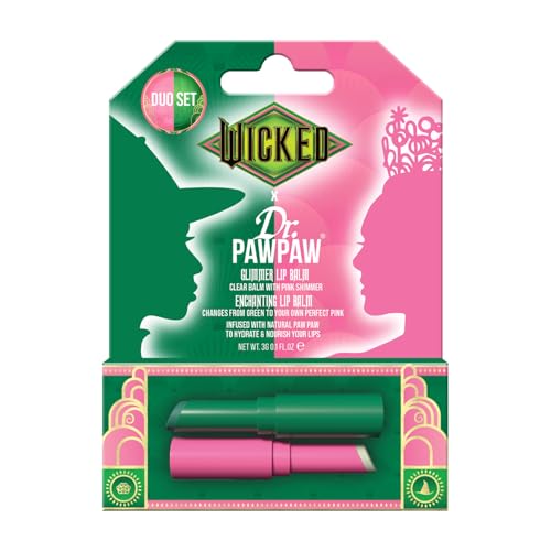 Dr. PawPaw Wicked Enchanting & Glimmer Lip Balm Duo - Moisturizing, Tinted Lip Balm for Women - Vegan, Nourishing, Hydrating - 2 pc