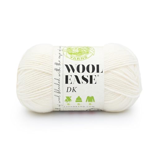 Lion Brand Wool-Ease DK Yarn, Yarn for Knitting, Crocheting, and Crafts, Cream, 1 Pack