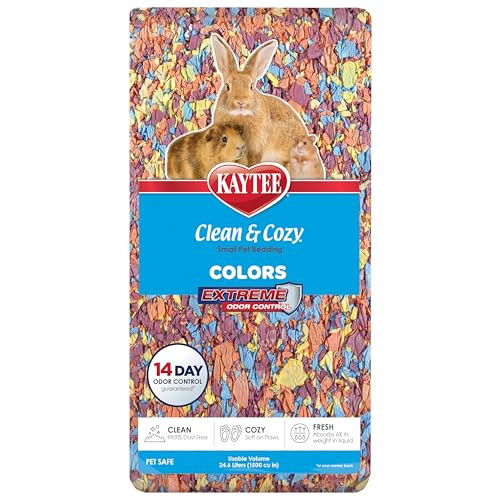 Kaytee Clean & Cozy Colors, Small Animal Bedding with Extreme Odor Control, Kaleidoscope, 24.6 Liters