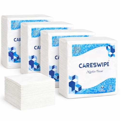 Paper Napkins for Home 400 Sheets | Soft & Absorbent Tissue Paper Napkin for Office, Restaurants, Travel & Daily Use | 100 Sheets x 4 Packs