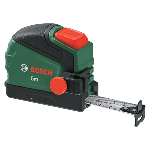 (-38%) Bosch Maßband 5m mit Stifthalter (Auto-Lock; Nylonbeschichtetes Band; 22mm Breite; 2m abknickfreie Ausziehlänge; metrische Skala; hohe Genauigkeit; Zweirichtungshaken; Gürtelclip; Softgrip)
