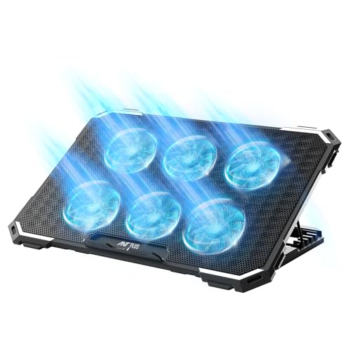 Dracula 60 Laptop Cooling Pad, Gaming Laptop Cooler with 6 * 1 Quite Fans, Fan Speed Controller 5 Height Adjustable Angle 2 USB Ports Compatible for L