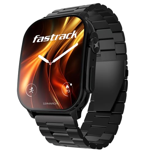 Fastrack Astor FS2 Pro Smart Watch, 1.96” AMOLED Display, 410 * 502 Pixel Resolution, SingleSync BT Calling, AI Voice Assistant, 100+ Sports Modes & S