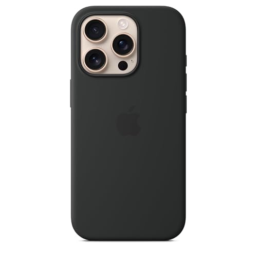 Apple iPhone 16 Pro Silicone Case with MagSafe and Camera Control: Lightweight Phone Case, Wireless Charging Compatible, Smooth Matte Finish; Black