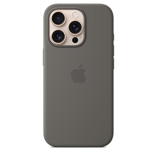 Apple iPhone 16 Pro Silicone Case with MagSafe and Camera Control: Lightweight Phone Case, Wireless Charging Compatible, Smooth Matte Finish; Stone Gray