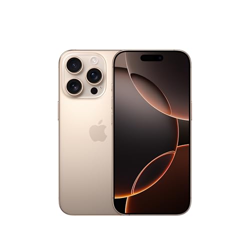 Apple iPhone 16 Pro 128 GB: 5G Mobile Phone with Camera Control, 4K 120 fps Dolby Vision and a Huge Leap in Battery Life. Works with AirPods; Desert T