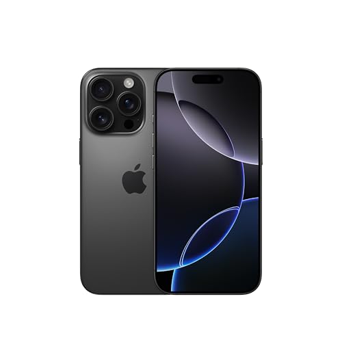 Apple iPhone 16 Pro 128 GB: 5G Mobile Phone with Camera Control, 4K 120 fps Dolby Vision and a Huge Leap in Battery Life. Works with AirPods; Black Ti