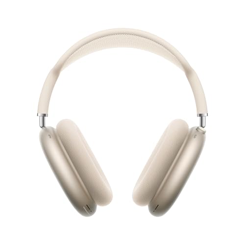 Apple AirPods Max - Auriculares inalámbricos sobre la oreja, cancelación activa de ruido profesional, modo Transparencia, audio espacial, carga USB-C, auriculares Bluetooth para iPhone, Starlight