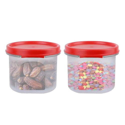 SIMPARTE Smart Slim Storage Air-Tight & Leak Resistant Plastic Round Modular Container for Juice, Snacks, Spices, Dry Fruits, Stackable, BPA Free, Ref