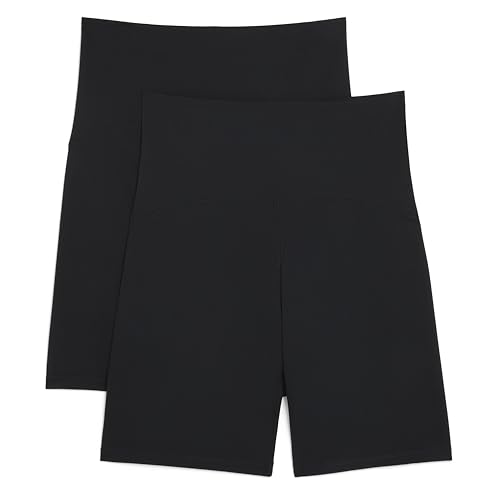 Danskin Women's Active 2-Pack Energize 7" Bike Shorts, Black Salt/Black Salt