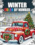 Winter Color By Number Coloring Book: Large Print Winter Christmas Season Coloring For Adults, Seniors and Kids