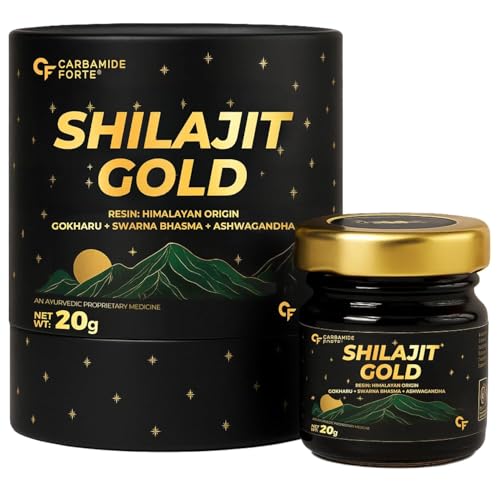 Carbamide Forte Shilajit/Shilajeet Gold Resin for Men | Shilajit for Men with Saffron, Swarna Bhasma | Ayurvedic Shilajeet Gold Original with Fulvic A