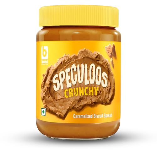 BONI Speculoos Caramelised Biscuit Spread 400g | Crunchy Cookie Butter Style | Belgian Style Vegan Dessert Topping for Bread, Toast, Waffles & Pancake