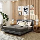 Royaloak Willow Upholstered Queen Bed Solid Wood