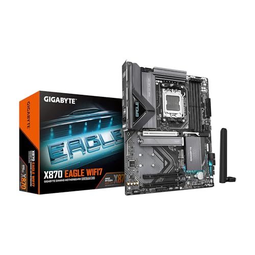 GIGABYTE X870 Eagle WIFI7 AMD AM5 LGA 1718 Motherboard, ATX, DDR5, 4X M.2, PCIe 5.0, USB4, WIFI7, 2.5GbE LAN, EZ-Latch, 5-Year Warranty44% offLimited time deal