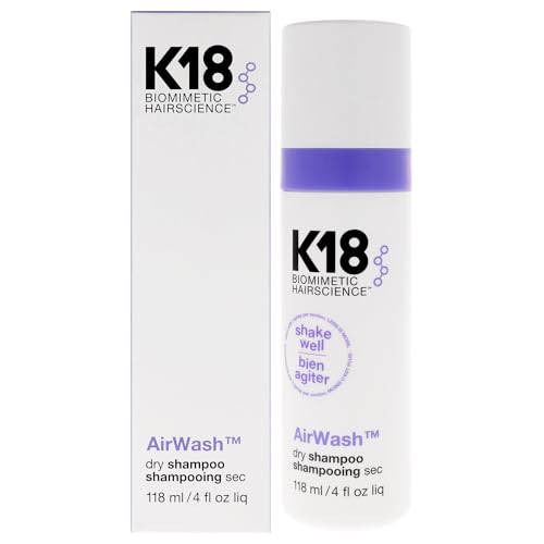 K18 AirWash™ Dry Shampoo, Non-Aerosol, Balances Scalp & Controls Excess Oil Production, 4 Fl Oz