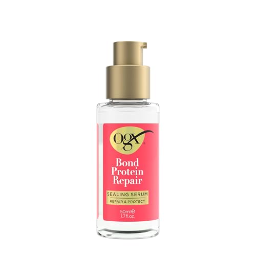 OGX Repair & Protect Bond Protein Repair Sealing Hair Serum, Formulated without Parabens, Frizz Treatment, 1.7 fl. oz