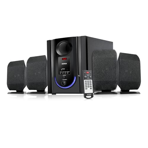 Intex ROAR-4701 Auxiliary, Bluetooth Deep Bass Home Theater with Subwoofer 4.1 Channel with 70W Premium Signature Sound, Multiple Connectivity Modes, 