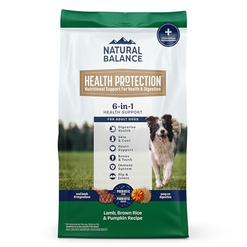 Natural Balance Health Protection Dry Dog Food – Whole Body Health, Easy on Digestion Dog Food Made with Lamb, Brown Rice & Pumpkin for Dogs - 24lbs.