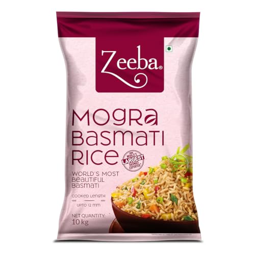 Zeeba Mogra Basmati Rice 10 Kg, Broken/Tuta Basmati Rice for all Dishes (Cooked length upto 12mm*)