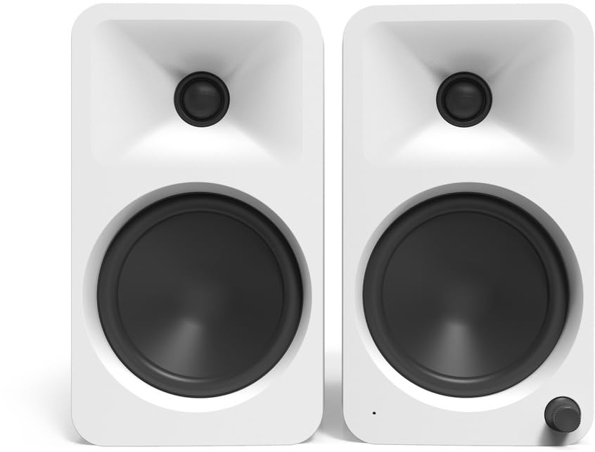 Kanto ORA4 140W Powered Reference Speakers with Bluetooth 5.0 and USB-C Input | 4” Woofers with Deep Bass Extension | Bi-Amplified | 80 Hz Automatic Crossover | Reference Quality Sound | Pair | White