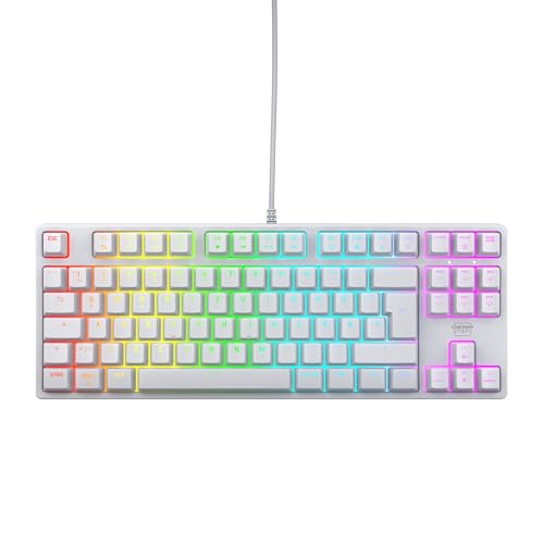 🔥 STARKER PREIS (-70%) CHERRY XTRFY K4V2 TKL, Kabelgebundene Gaming-Tastatur ohne Nummernblock, Deutsches Layout (QWERTZ), RGB-Beleuchtung, Mechanische MX2A RED Switches, Weiß