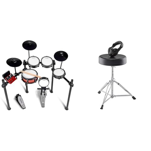 Alesis Nitro Pro and Drum Essentials Bundle - Electric Drum Set with Accessory Pack including A Drum Throne and On-Ear Headphones