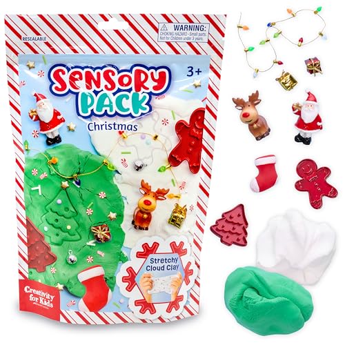 Creativity for Kids Sensory Pack: Christmas - Christmas Activities for Kids, Toddler Stocking Stuffers & Sensory Bin Filler, Travel Toys for Toddlers 3-5+