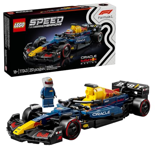 LEGO Speed Champions Oracle Red Bull Racing RB20 F1 Race Car Model Kits - Building Set for Adults, Ages 18+ with Realistic Features - Red Bull F1 DIY Crafts for Display - Gift Idea for F1 Fans - 77243