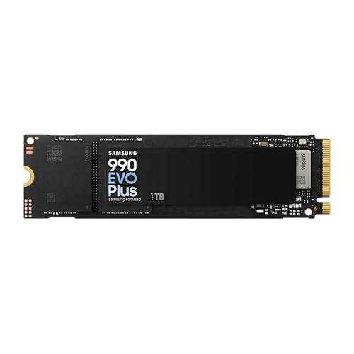 Samsung 990 EVO Plus SSD 1TB, PCIe Gen 4x4, Gen 5x2 M.2 2280, Speeds Up-to 7,150 MB/s, Upgrade Storage for PC/Laptops, HMB Technology and Intelligent Turbowrite 2.0, (MZ-V9S1T0B/AM)