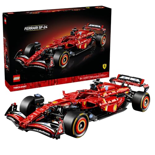 LEGO Technic Ferrari SF-24 F1 Model Car Kit - Building Set for Adults, Ages 18+ with Realistic Features - Gift for Birthdays - Gift for Christmas - 42207